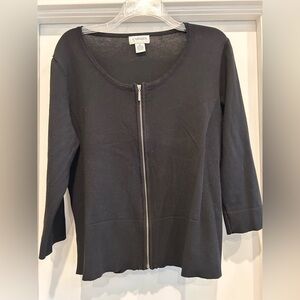 Carmen Black Zip-Up Cardigan